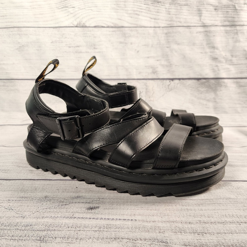 Dr. Martens Blaire Women's 11  Black Leather Platform Gladiator Sandals
